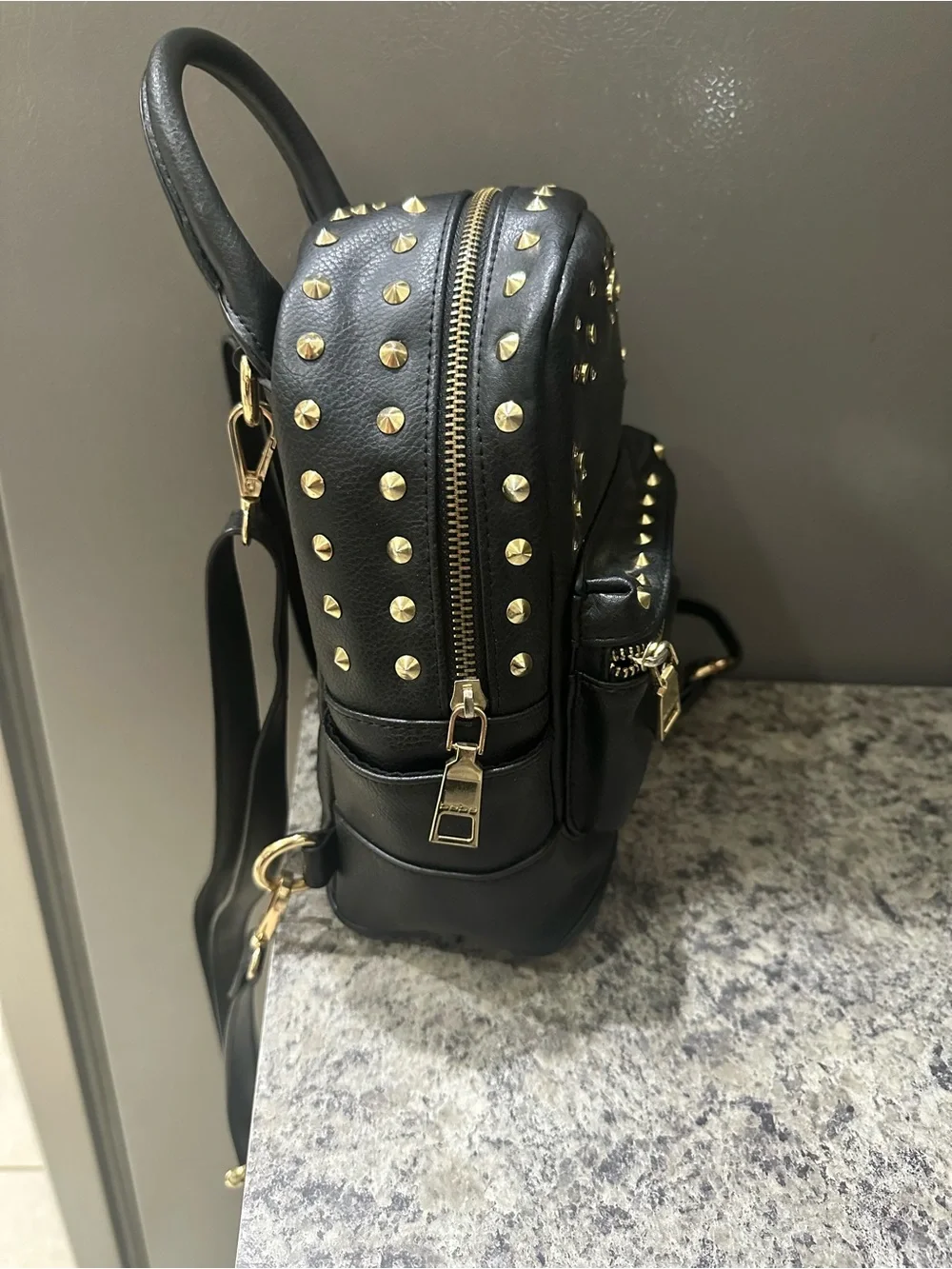 Bebe Black Mini Studded Backpack - Fashion Women's Bag Purse